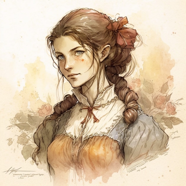 aerith-gainsborough-art-style-of-anton-pieck