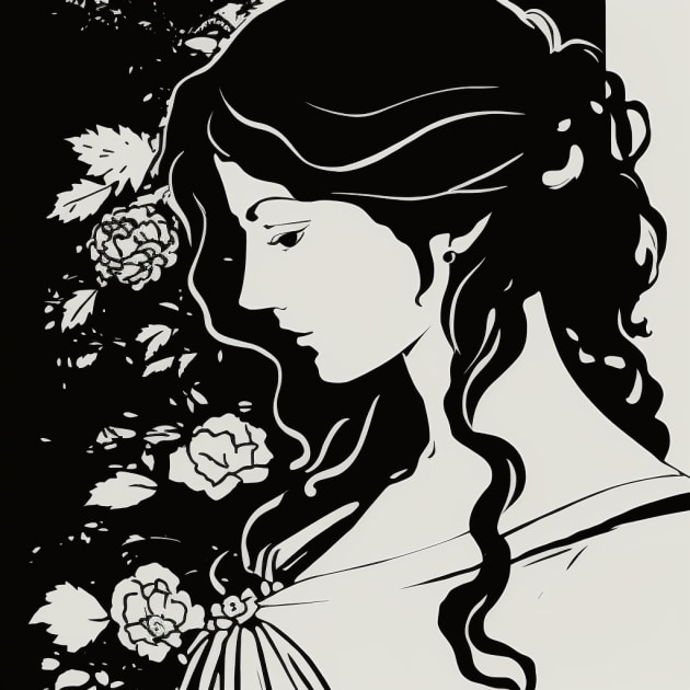 aerith-gainsborough-art-style-of-aubrey-beardsley