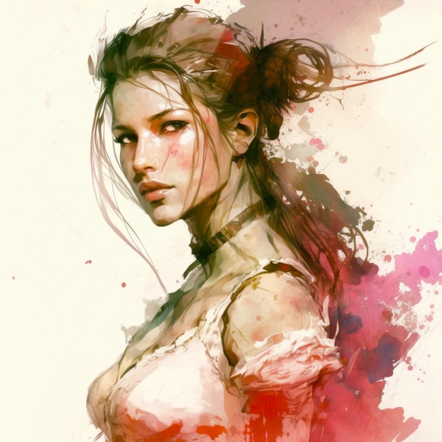 aerith-gainsborough-art-style-of-bill-sienkiewicz