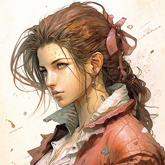 aerith-gainsborough-art-style-of-enki-bilal