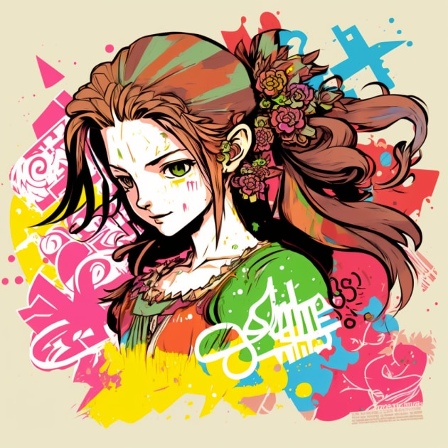 aerith-gainsborough-art-style-of-jon-burgerman