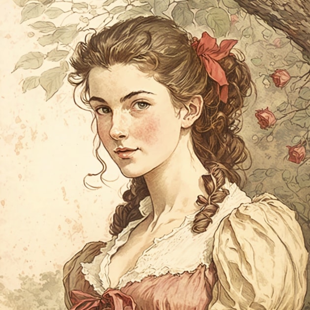 aerith-gainsborough-art-style-of-randolph-caldecott