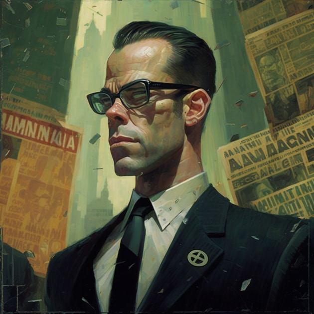 agent-smith-art-style-of-aaron-jasinski