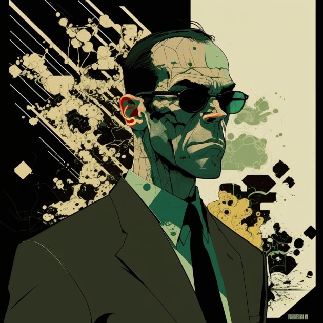 agent-smith-art-style-of-asaf-hanuka