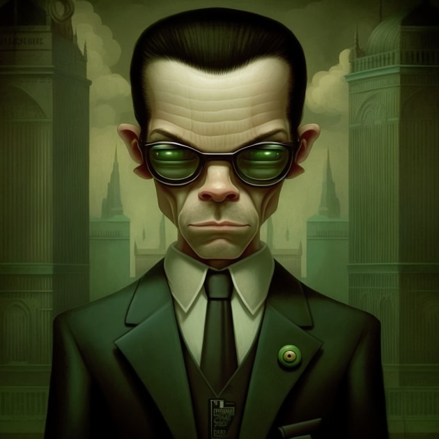 agent-smith-art-style-of-benjamin-lacombe