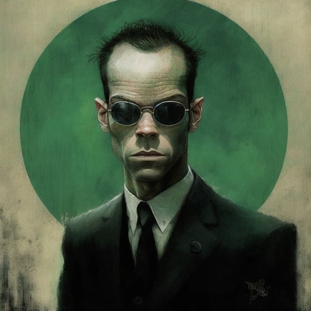 agent-smith-art-style-of-bill-carman