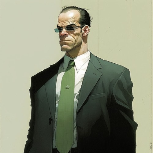agent-smith-art-style-of-frank-quitely