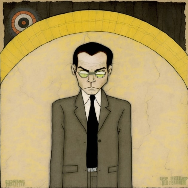 Agent Smith in the Art Style of Henry Darger