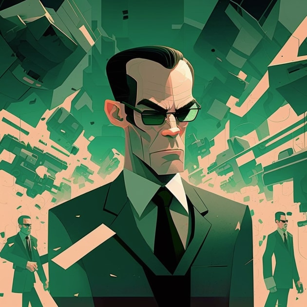 agent-smith-art-style-of-joey-chou