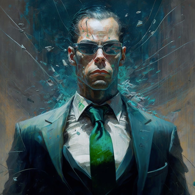 agent-smith-art-style-of-karol-bak