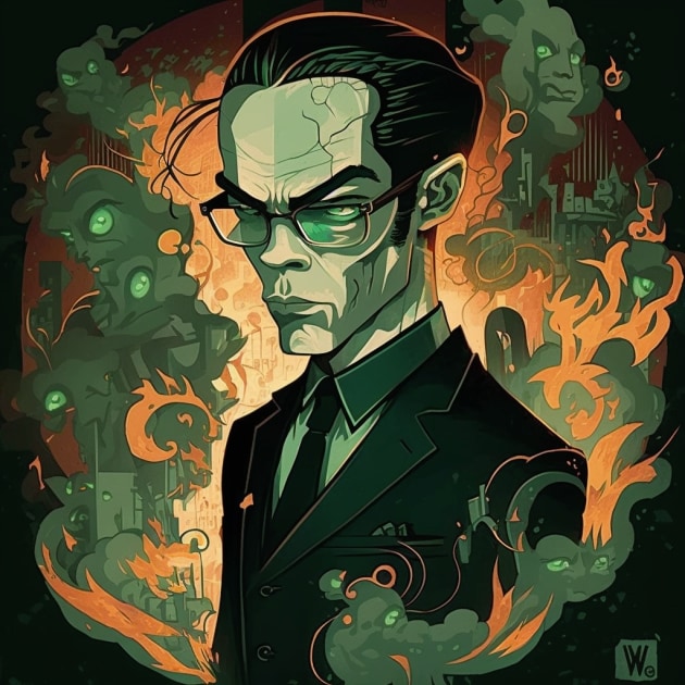 agent-smith-art-style-of-kelly-vivanco