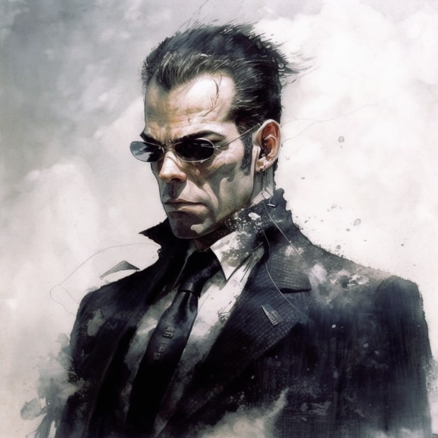 agent-smith-art-style-of-luis-royo