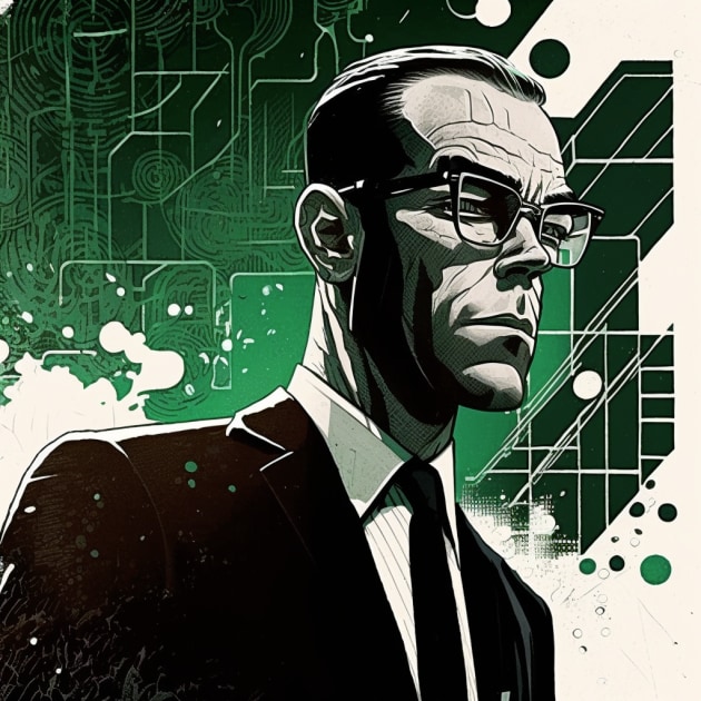 agent-smith-art-style-of-steve-ditko