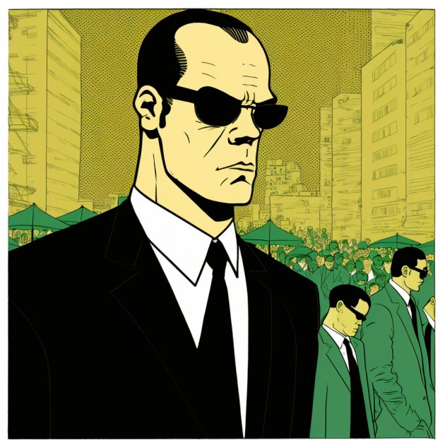 agent-smith-art-style-of-toshio-saeki