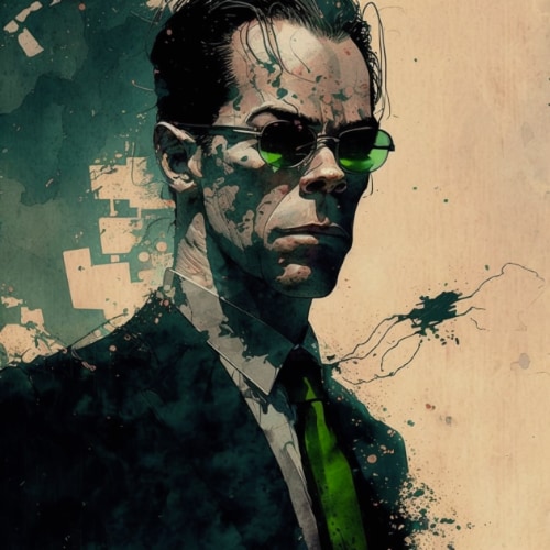 agent-smith-art-style-of-william-timlin