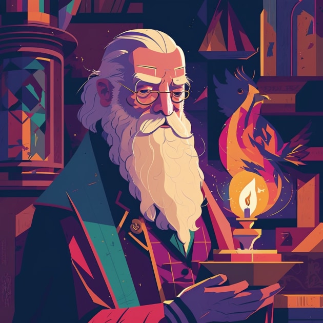 albus-dumbledore-art-style-of-josh-agle