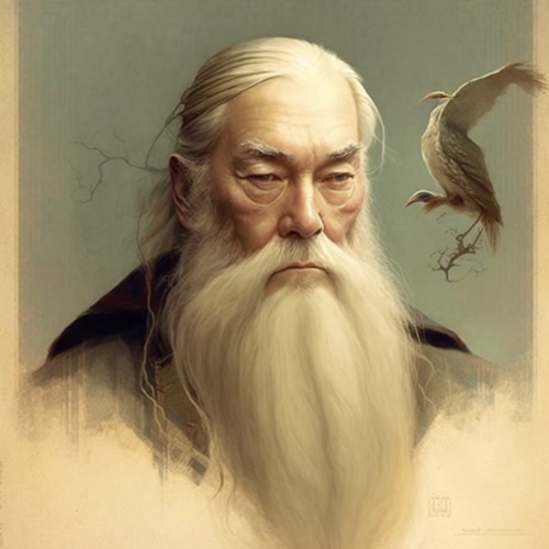 albus-dumbledore-art-style-of-ohara-koson