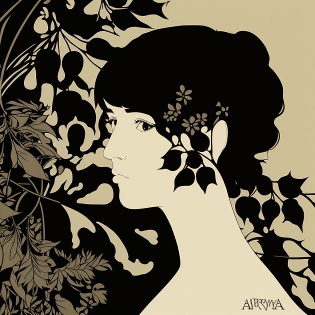 ana-de-armas-art-style-of-aubrey-beardsley