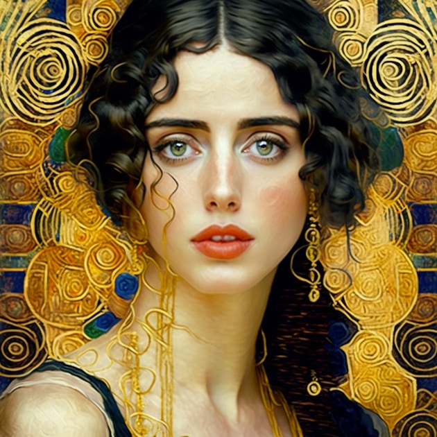 ana-de-armas-art-style-of-gustav-klimt