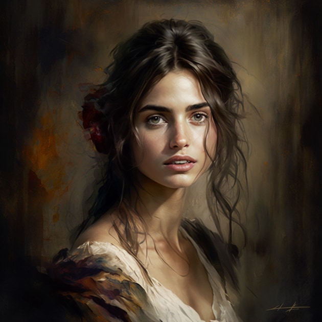 ana-de-armas-art-style-of-hans-makart