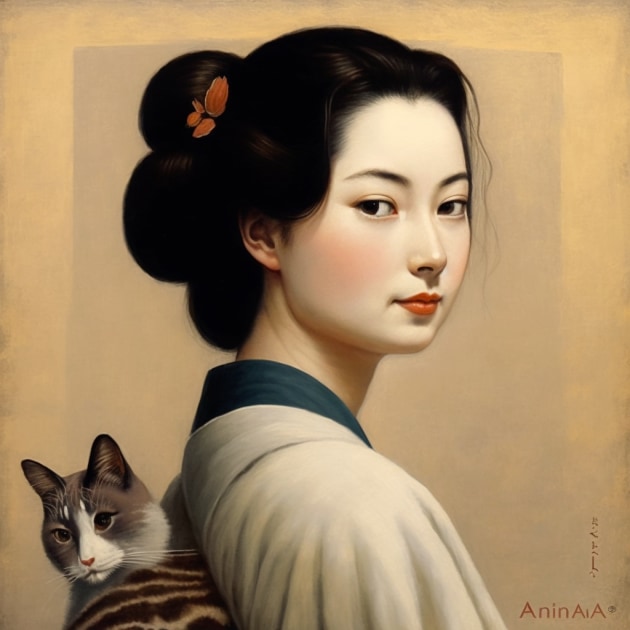 ana-de-armas-art-style-of-ohara-koson