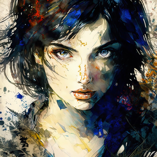 ana-de-armas-art-style-of-yoshitaka-amano