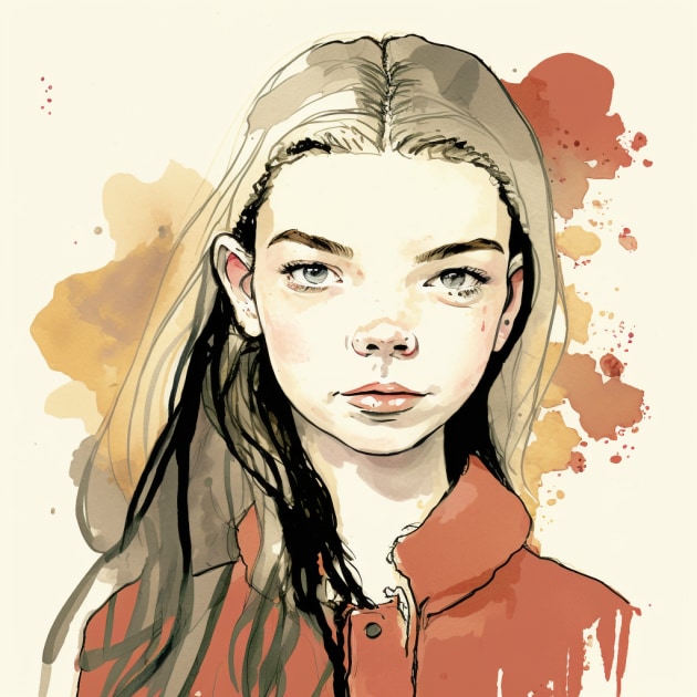 anya-taylor-joy-art-style-of-quentin-blake