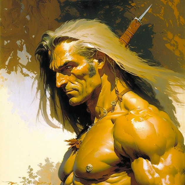 Armin Arlert in the Art Style of Frank Frazetta