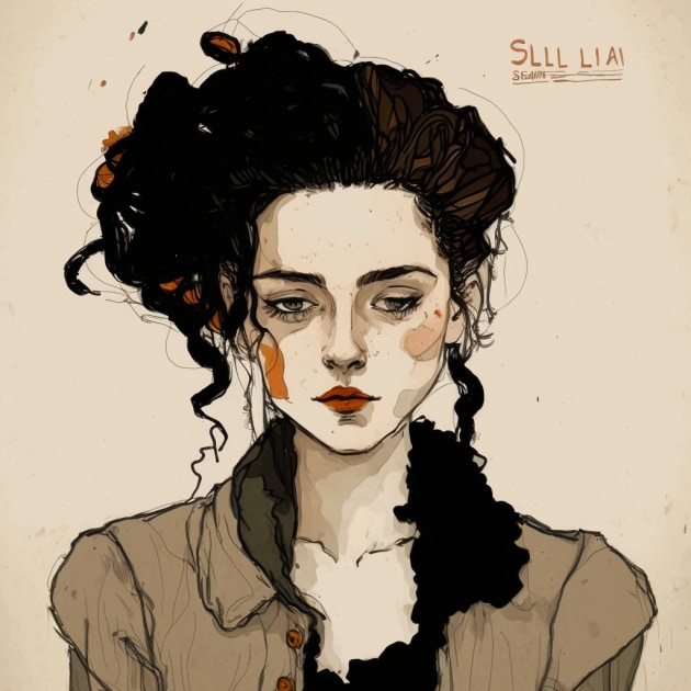 bella-swan-art-style-of-egon-schiele