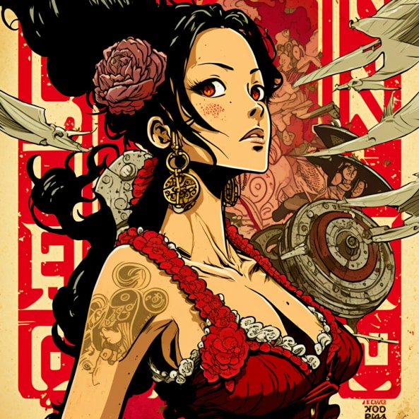 boa-hancock-art-style-of-yuko-shimizu