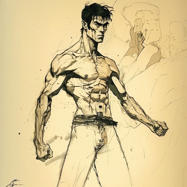 bruce-lee-art-style-of-heinrich-kley