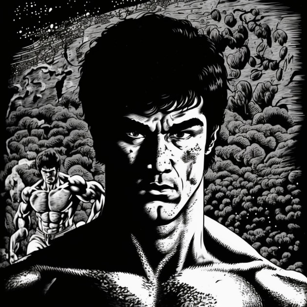 bruce-lee-art-style-of-virgil-finlay