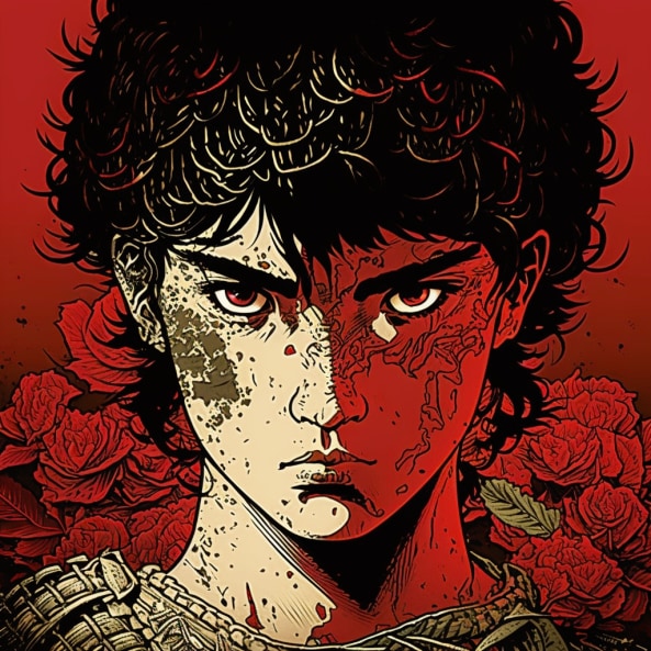 Download wallpaper love, undead, monster, anime, kiss, berserk, guts, casca,  section other in resolution 320x400