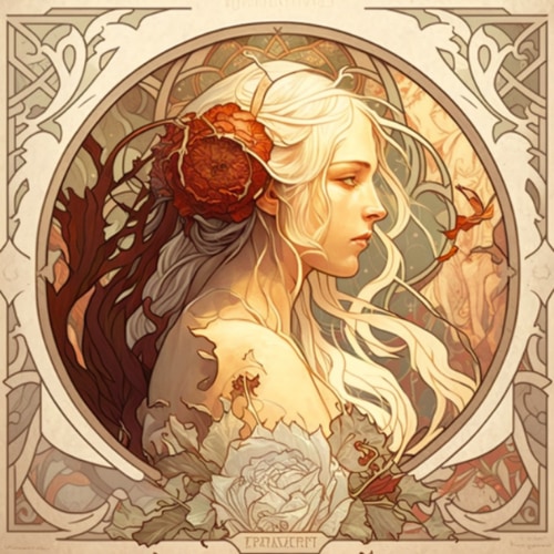 daenerys-targaryen-art-style-of-alphonse-mucha