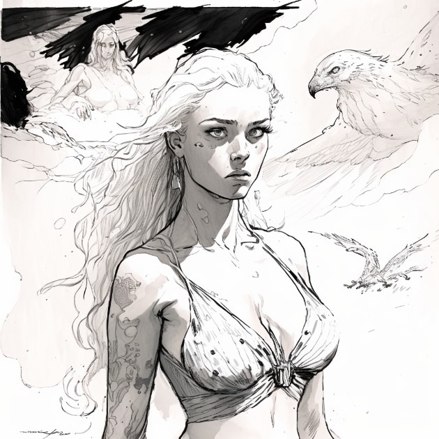 daenerys-targaryen-art-style-of-heinrich-kley