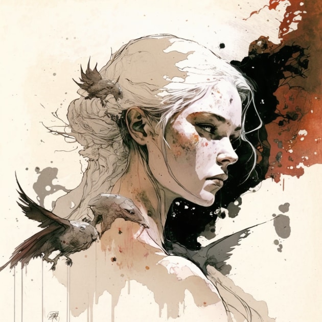 daenerys-targaryen-art-style-of-sergio-toppi