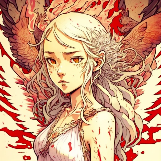 daenerys-targaryen-art-style-of-shintaro-kago