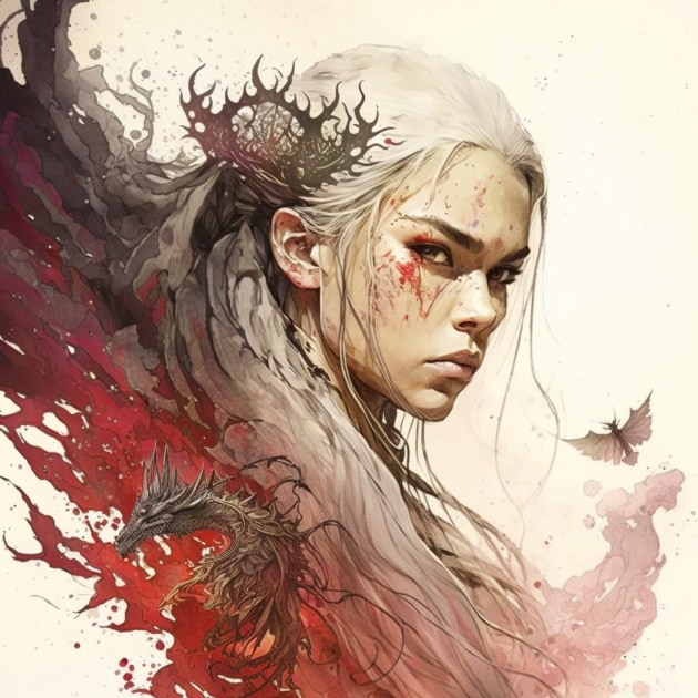 daenerys-targaryen-art-style-of-yoshitaka-amano