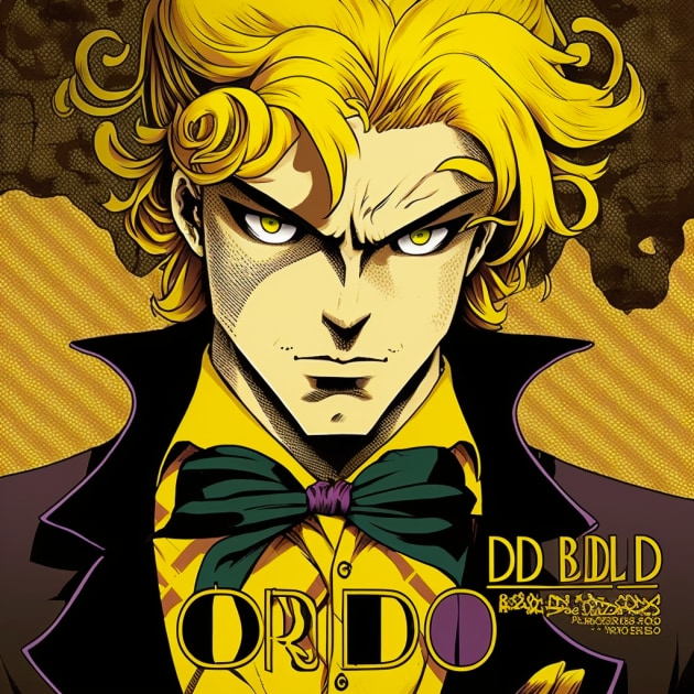 Dio Brando in the Art Style of Hirohiko Araki