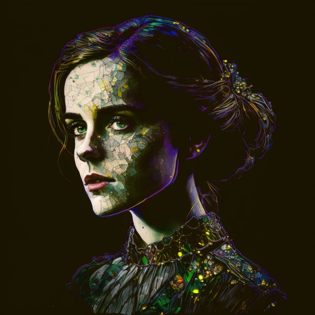 emma-watson-art-style-of-harry-clarke