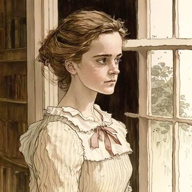 emma-watson-art-style-of-randolph-caldecott