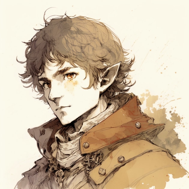 frodo-baggins-art-style-of-akihiko-yoshida