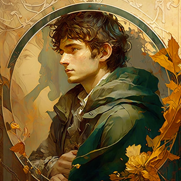 frodo-baggins-art-style-of-alphonse-mucha