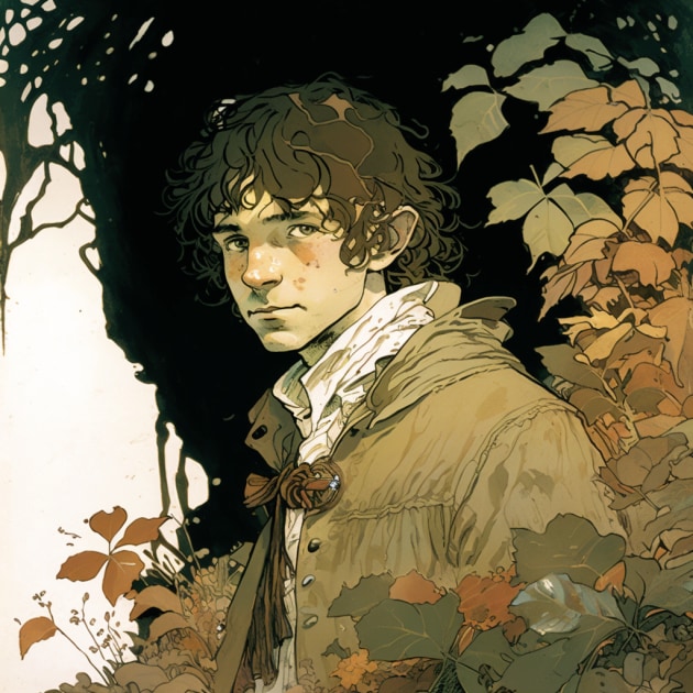 frodo-baggins-art-style-of-charles-vess