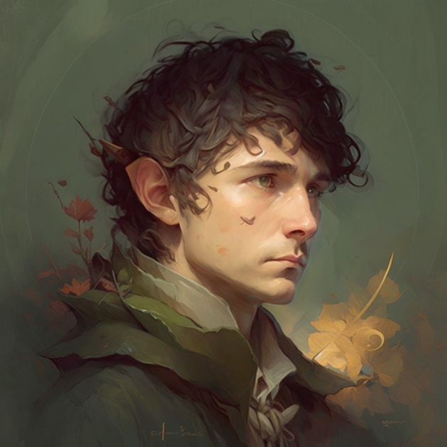 frodo-baggins-art-style-of-peter-mohrbacher