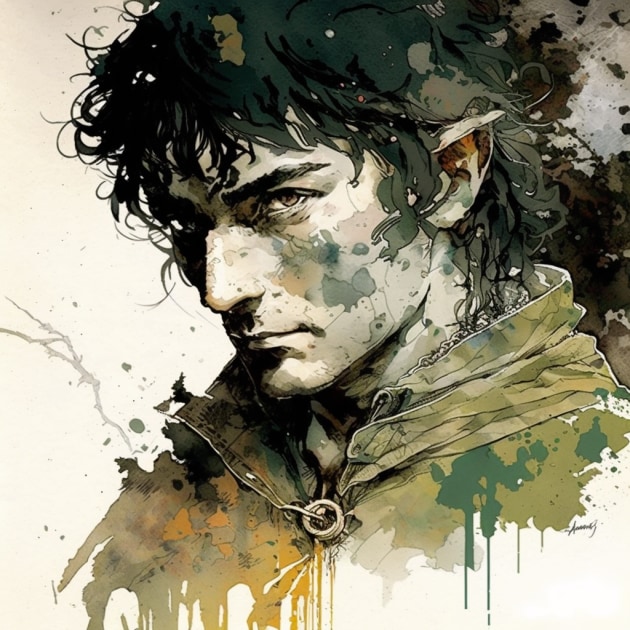 frodo-baggins-art-style-of-sergio-toppi