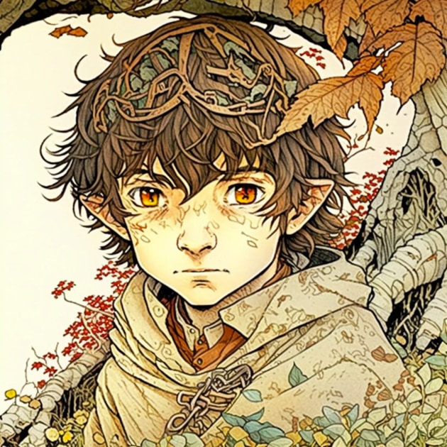 frodo-baggins-art-style-of-shintaro-kago