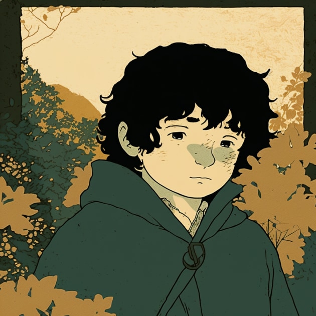 frodo-baggins-art-style-of-toshio-saeki