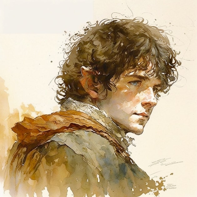 frodo-baggins-art-style-of-william-timlin