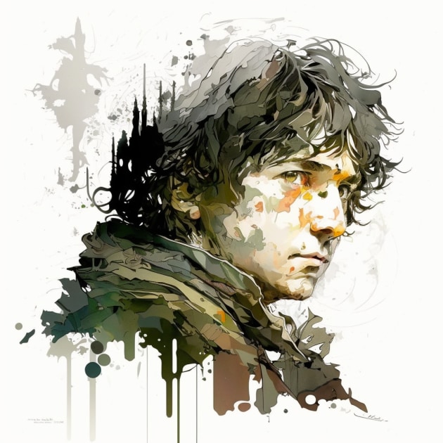 frodo-baggins-art-style-of-yoji-shinkawa